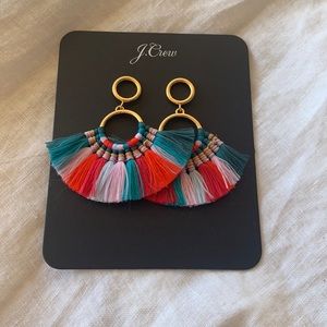 J Crew Macrame Tassel Earrings